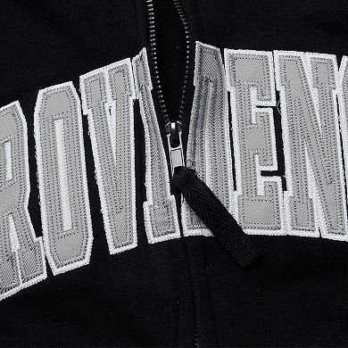 Women's Stadium Athletic Black Providence Friars Arched Name Full-Zip Hoodie