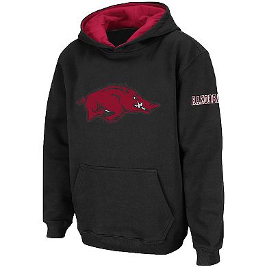 Youth Stadium Athletic Black Arkansas Razorbacks Big Logo Pullover Hoodie