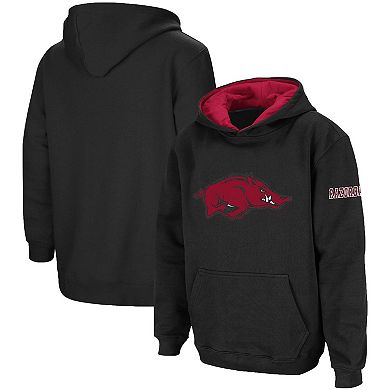 Youth Stadium Athletic Black Arkansas Razorbacks Big Logo Pullover Hoodie