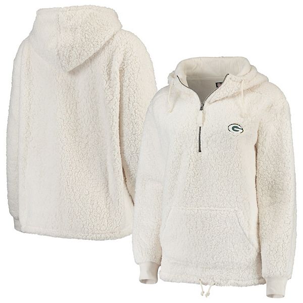 Green Bay Packers Women's Sherpa Quarter-Zip Pullover Jacket - Green