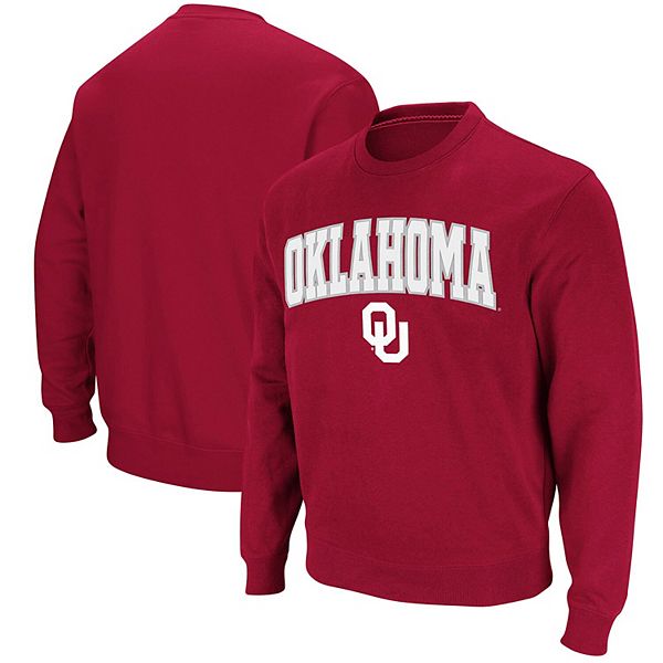 Men's Colosseum Crimson Oklahoma Sooners Big & Tall Arch & Logo Sweatshirt