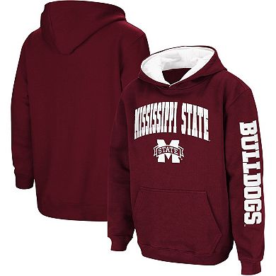 Youth Colosseum Maroon Mississippi State Bulldogs 2-Hit Team Pullover Hoodie