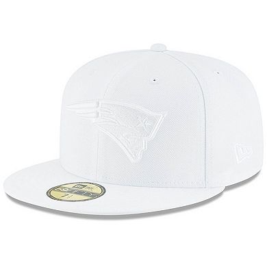 Men's New Era New England Patriots White on White 59FIFTY Fitted Hat