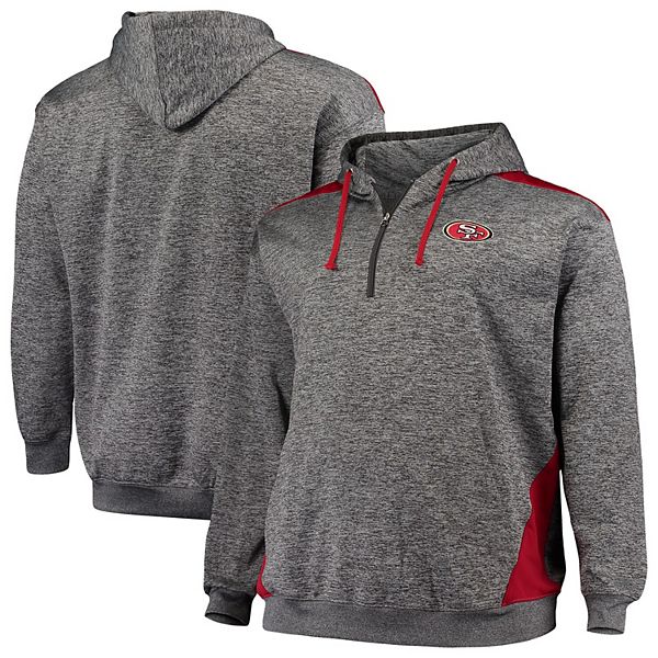 Men's Profile Scarlet San Francisco 49ers Big & Tall Fleece Quarter-Zip Jacket