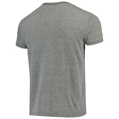 Men's Original Retro Brand Heathered Gray Wisconsin Badgers Vintage Logo Tri-Blend T-Shirt