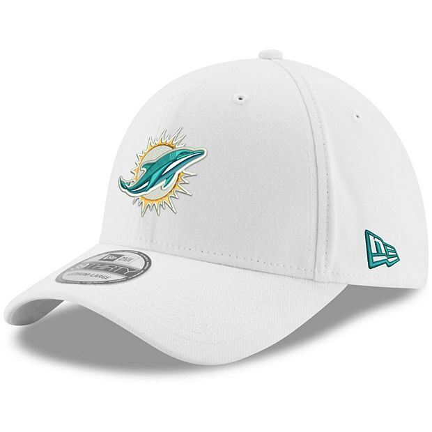 Men's New Era White Miami Dolphins Iced 39THIRTY Flex Hat