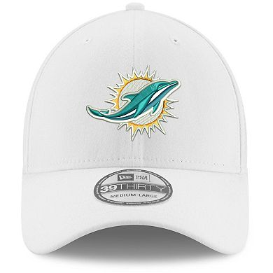 Men's New Era White Miami Dolphins Iced 39THIRTY Flex Hat