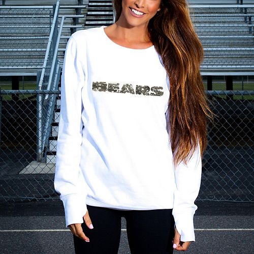 Download Women's Cuce White Chicago Bears Touchback Fleece Crew ...