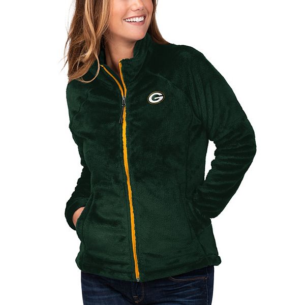 Women's G-III 4Her by Carl Banks Green Green Bay Packers Field Goal Fleece  Full-Zip Jacket