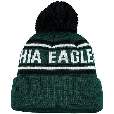 Toddler Midnight Green Philadelphia Eagles Jacquard Cuffed Knit Hat with Pom
