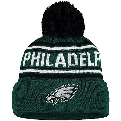 Toddler Midnight Green Philadelphia Eagles Jacquard Cuffed Knit Hat with Pom