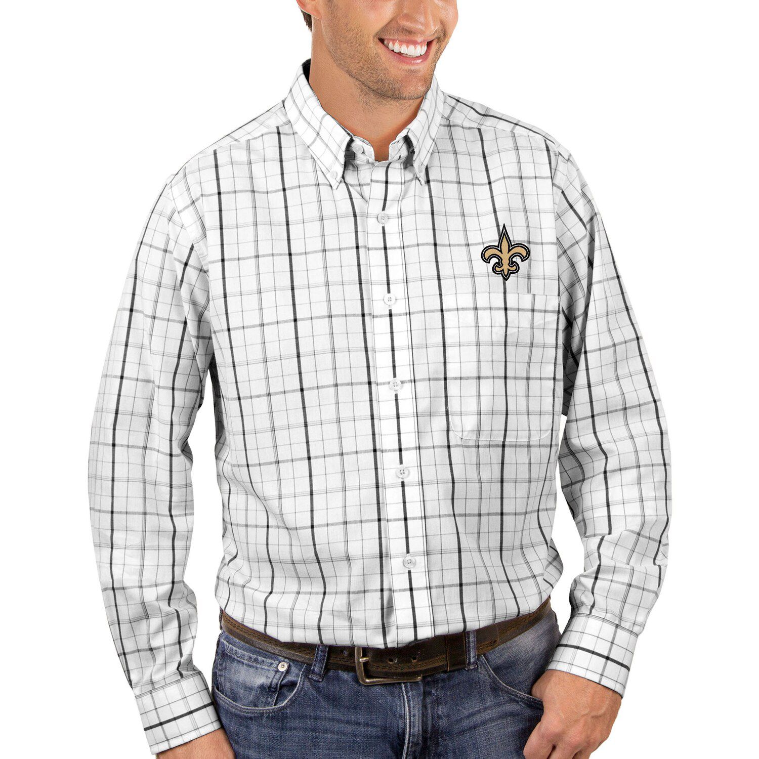 new orleans saints button up shirt