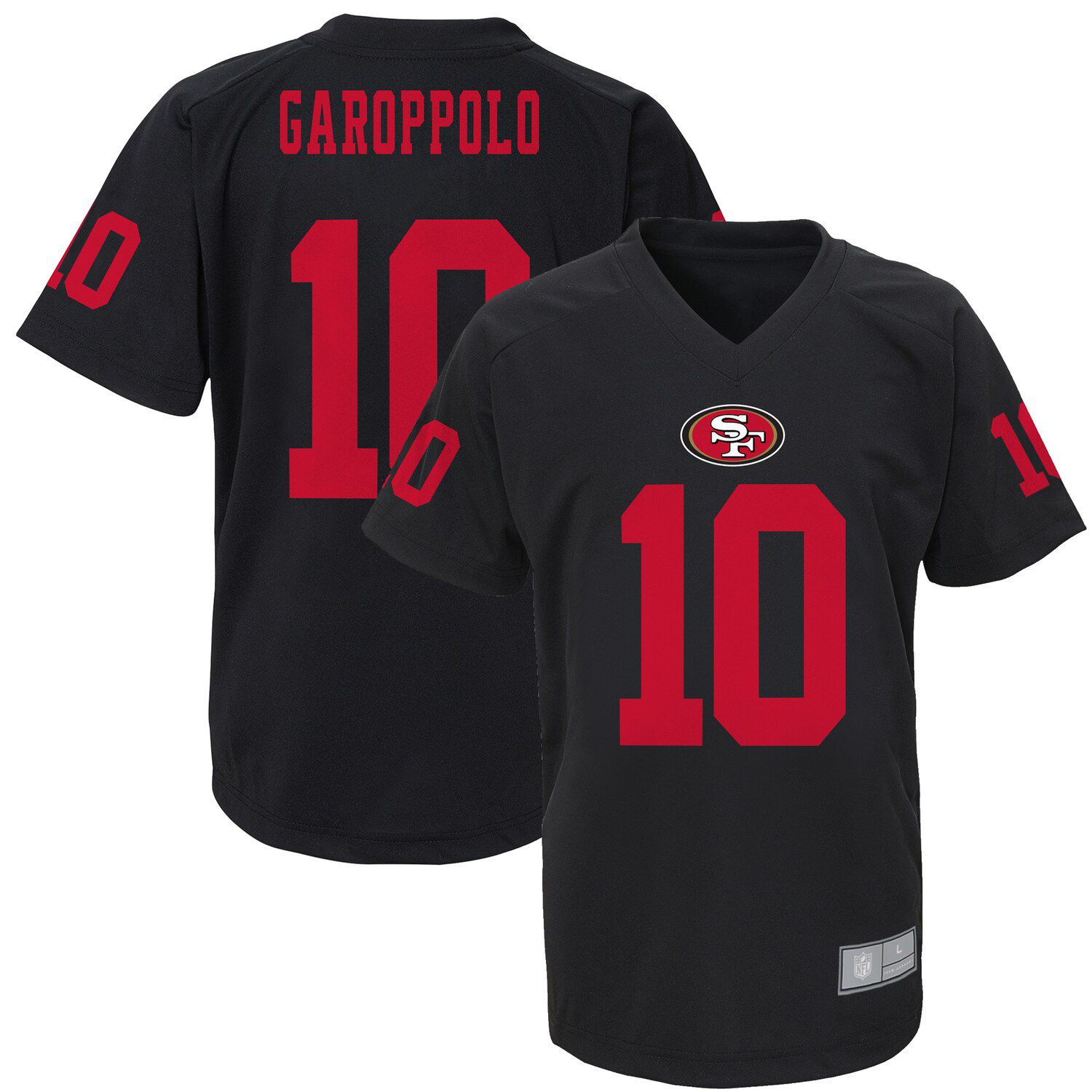49ers youth black jersey