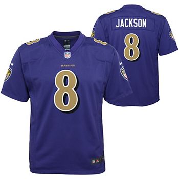 Youth Nike Lamar Jackson Purple Baltimore Ravens Color Rush Player Game  Jersey