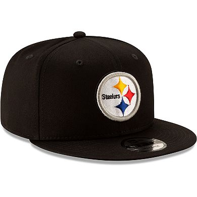 Men's New Era Black Pittsburgh Steelers Basic 9FIFTY Adjustable Snapback Hat