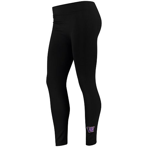 Women's ZooZatz Black Washington Huskies Fleece Lined Leggings