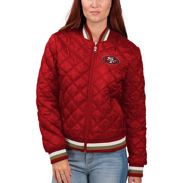 Women's G-III 4Her by Carl Banks Scarlet San Francisco 49ers Field Goal  Bomber Full-Zip Jacket