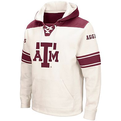 Men's Colosseum Cream Texas A&M Aggies 2.0 Lace-Up Pullover Hoodie