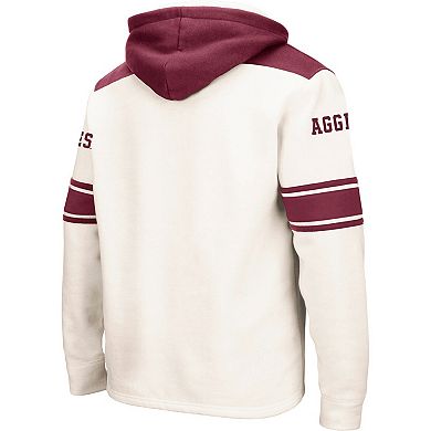 Men's Colosseum Cream Texas A&M Aggies 2.0 Lace-Up Pullover Hoodie