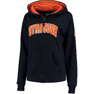 Women's Stadium Athletic Navy Syracuse Orange Arched Name Full-Zip Hoodie