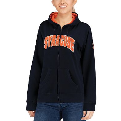 Women's Stadium Athletic Navy Syracuse Orange Arched Name Full-Zip Hoodie
