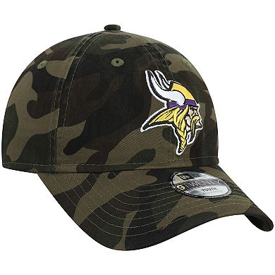 Youth New Era Camo Minnesota Vikings Core Classic Woodland Camo 9TWENTY Adjustable Hat