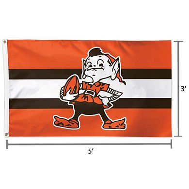 WinCraft Cleveland Browns One-Sided 3' x 5' Striped Deluxe Flag