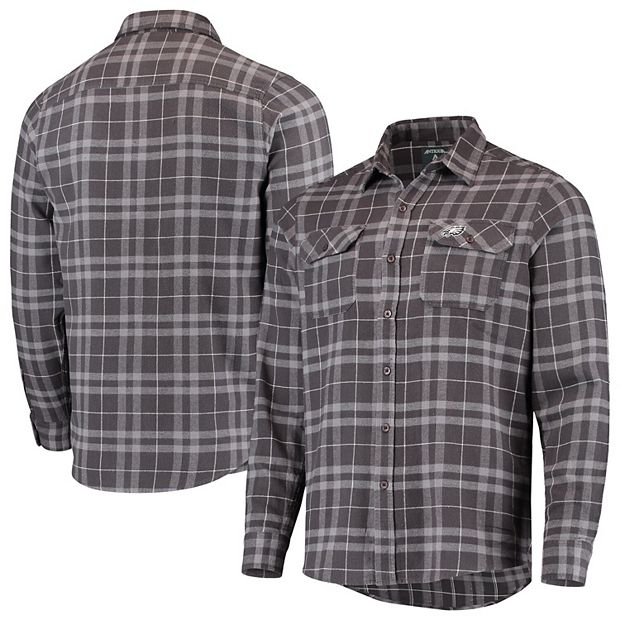 Philadelphia Eagles Antigua Stance Flannel Button-Up Long Sleeve