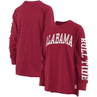 Women's Pressbox Crimson Alabama Crimson Tide Two-Hit Canyon Long Sleeve T-Shirt