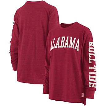 Women's Pressbox Crimson Alabama Crimson Tide Two-Hit Canyon Long Sleeve T-Shirt