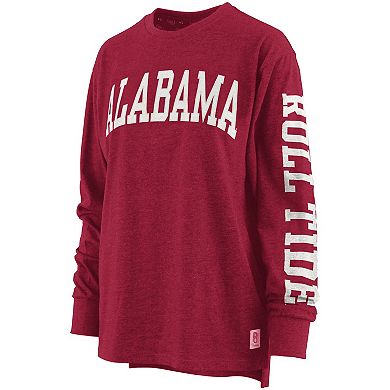 Women's Pressbox Crimson Alabama Crimson Tide Two-Hit Canyon Long Sleeve T-Shirt