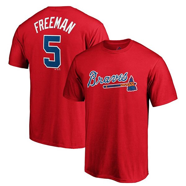 Men's Majestic Freddie Freeman Red Atlanta Braves Official Cool