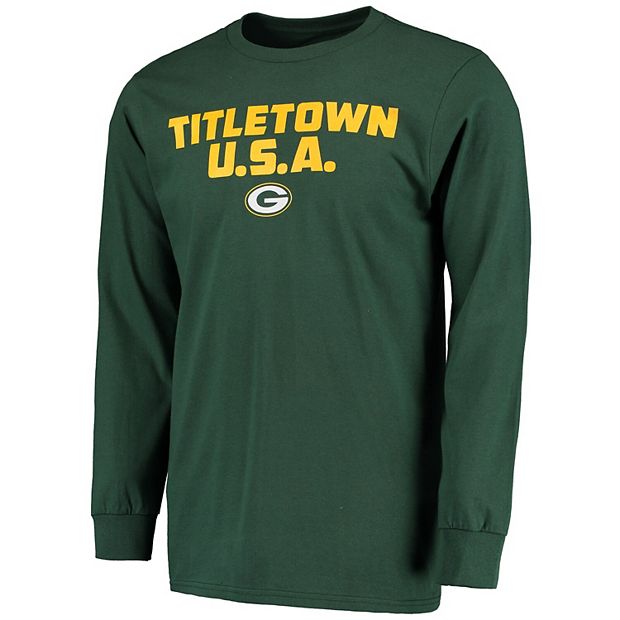 Men's Majestic Green Green Bay Packers Hot Phrase Long Sleeve T-Shirt