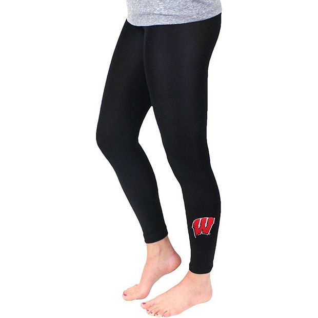 Women s ZooZatz Black Wisconsin Badgers Fleece Leggings