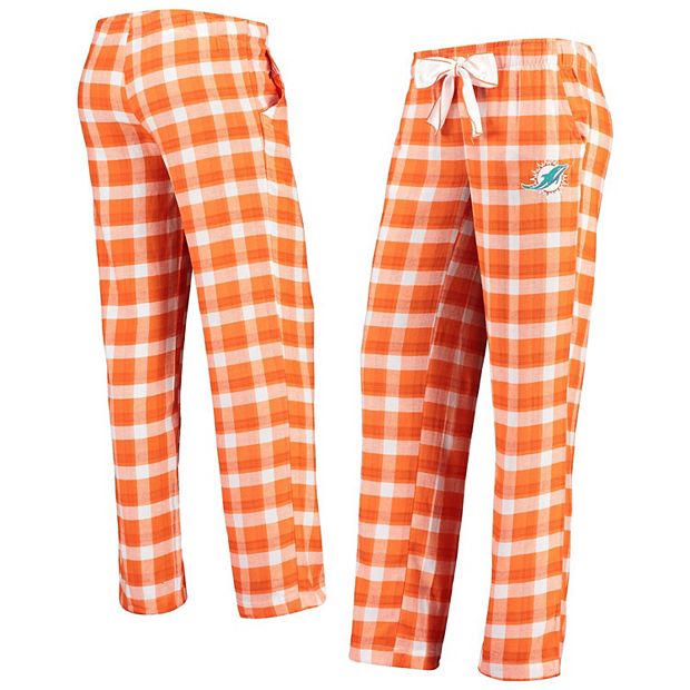 Men's Orange/White Miami Dolphins Ballot Flannel Lounge Pants 