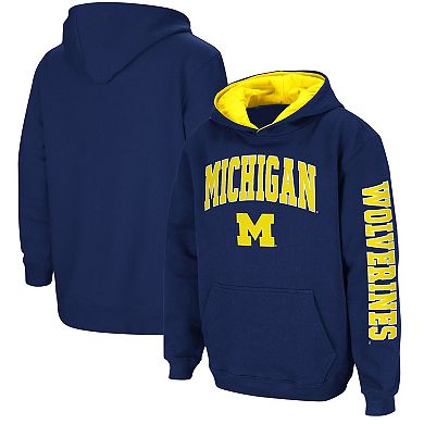 Youth Colosseum Navy Michigan Wolverines 2-Hit Team Pullover Hoodie