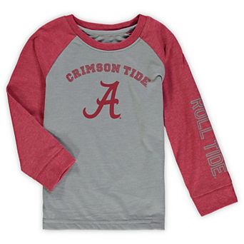 Toddler Colosseum Heathered Gray Alabama Crimson Tide Long Sleeve Raglan T-Shirt