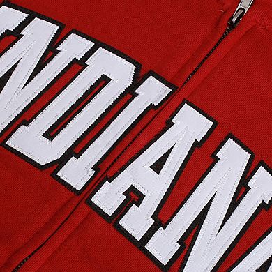 Women's Stadium Athletic Crimson Indiana Hoosiers Arched Name Full-Zip Hoodie