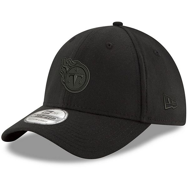 Men's New Era Black Tennessee Titans Logo 39THIRTY Flex Hat