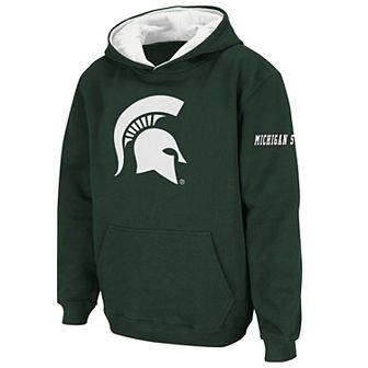 Youth Stadium Athletic Green Michigan State Spartans Big Logo Pullover Hoodie