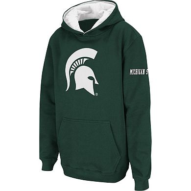 Youth Stadium Athletic Green Michigan State Spartans Big Logo Pullover Hoodie