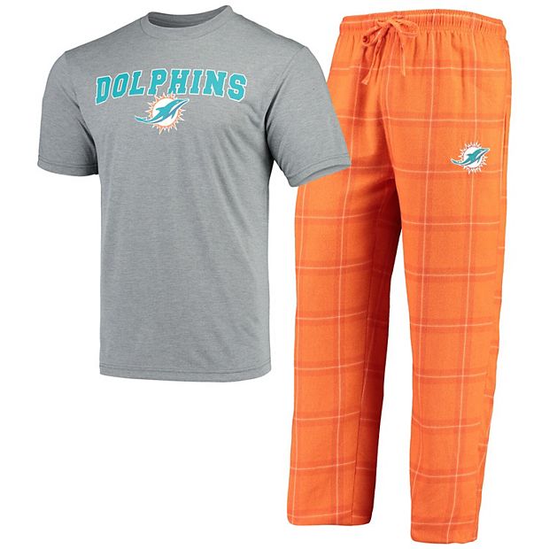 Youth Heathered Gray Miami Dolphins Long Sleeve T-Shirt & Pants Sleep Set