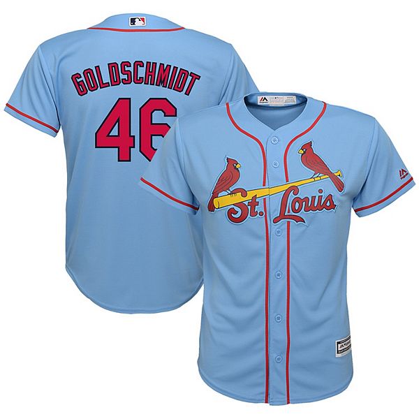 Youth Majestic Paul Goldschmidt Light Blue St Louis Cardinals Alternate Official Cool Base Player Jersey