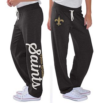 Women's G-III 4Her by Carl Banks Black New Orleans Saints Scrimmage Fleece Pants
