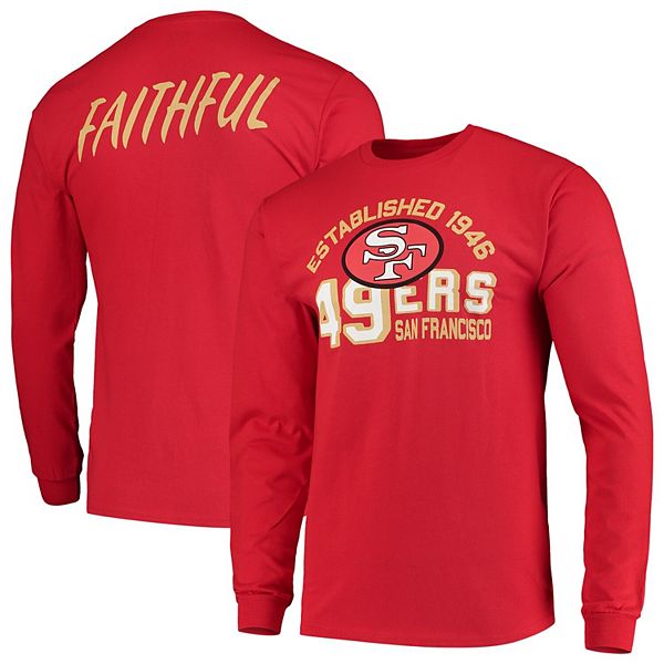 Men's Junk Food Scarlet San Francisco 49ers Established Long Sleeve T-Shirt
