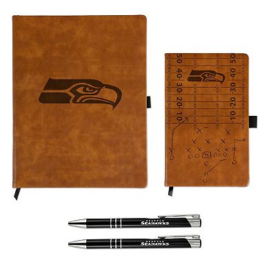 Sparo Seattle Seahawks Laser-Engraved Notepad & Pen Gift Set