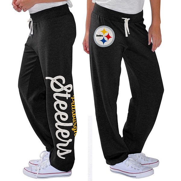 Women's G-III 4Her by Carl Banks Black Pittsburgh Steelers Scrimmage Fleece  Pants