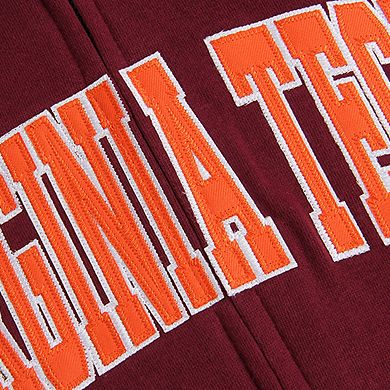 Women's Stadium Athletic Maroon Virginia Tech Hokies Arched Name Full-Zip Hoodie