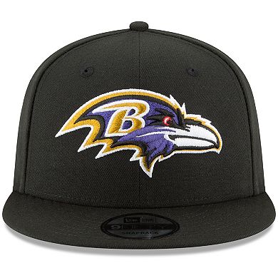 Men's New Era Black Baltimore Ravens Basic 9FIFTY Adjustable Snapback Hat