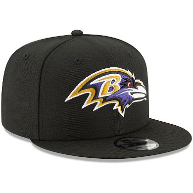 Men's New Era Black Baltimore Ravens Basic 9FIFTY Adjustable Snapback Hat
